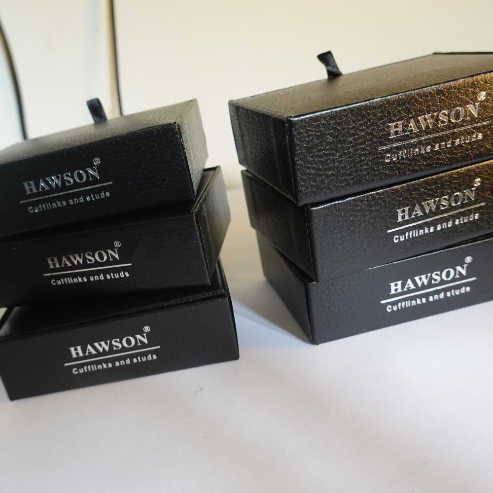 NEW CUFFLINKS AND STUDS BOXES LOT OF 6